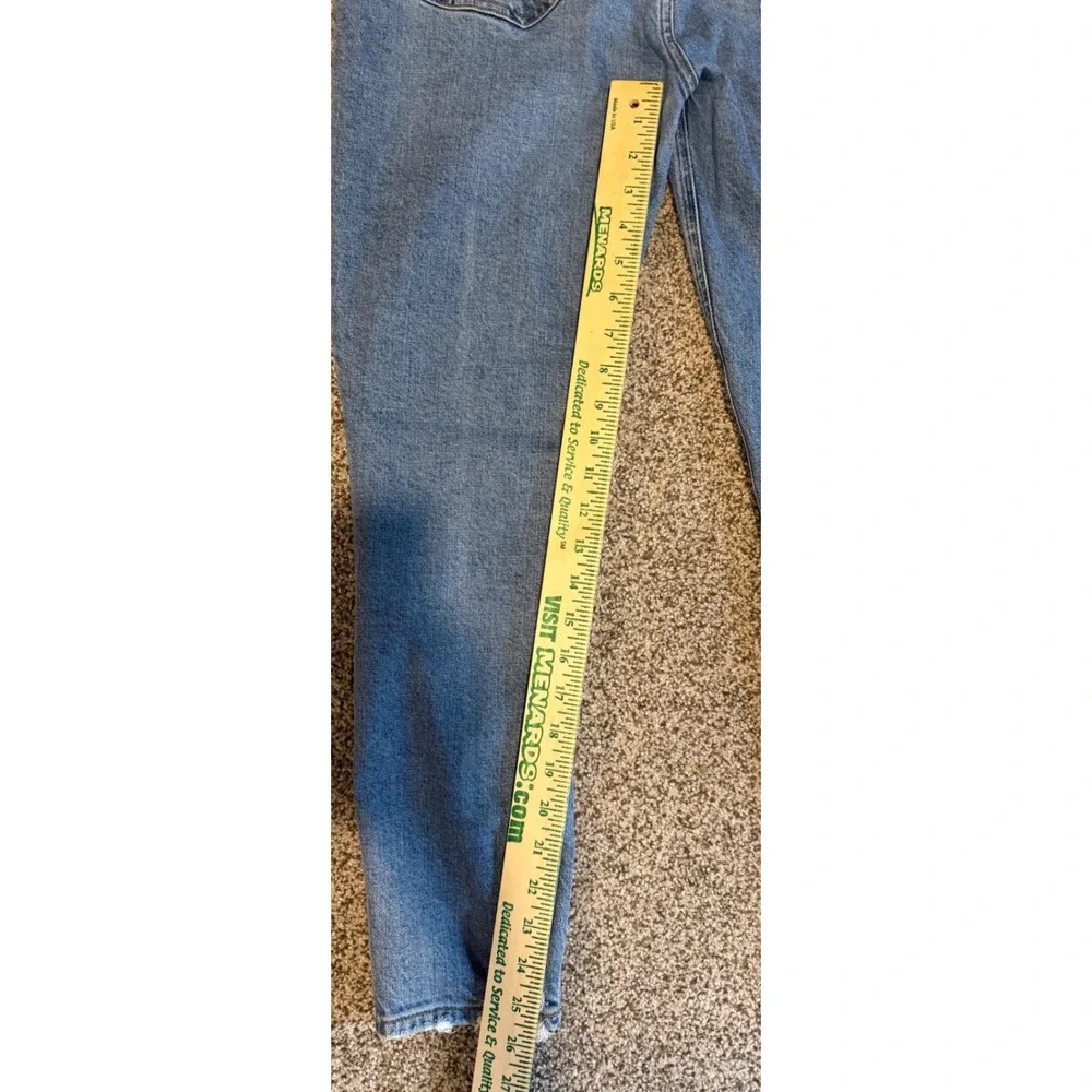 AGOLDE Nico High Rise Slim Jeans Blue Medium‎ Wash Button Fly Size 30 Distressed